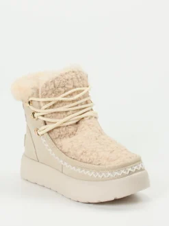 – Stiefelette aus Metallic mit Kunstfell-CAFèNOIR Clearance