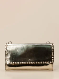 – Clutch aus Metallic-Leder Goldmetallic-Campomaggi Clearance
