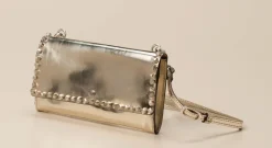 – Clutch aus Metallic-Leder Goldmetallic-Campomaggi Clearance