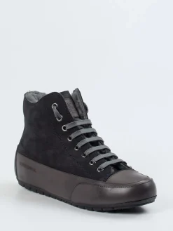 – High-Top Sneaker aus Nubukleder anthrazit-Candice Cooper Clearance