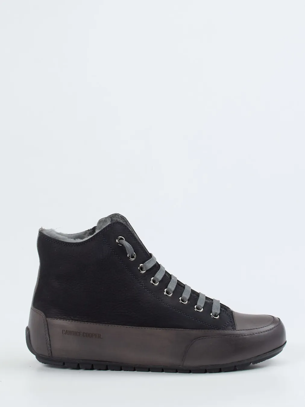 – High-Top Sneaker aus Nubukleder anthrazit-Candice Cooper Clearance