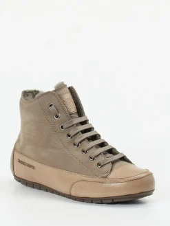 – High-Top Sneaker aus Nubukleder Taupe-Candice Cooper Hot