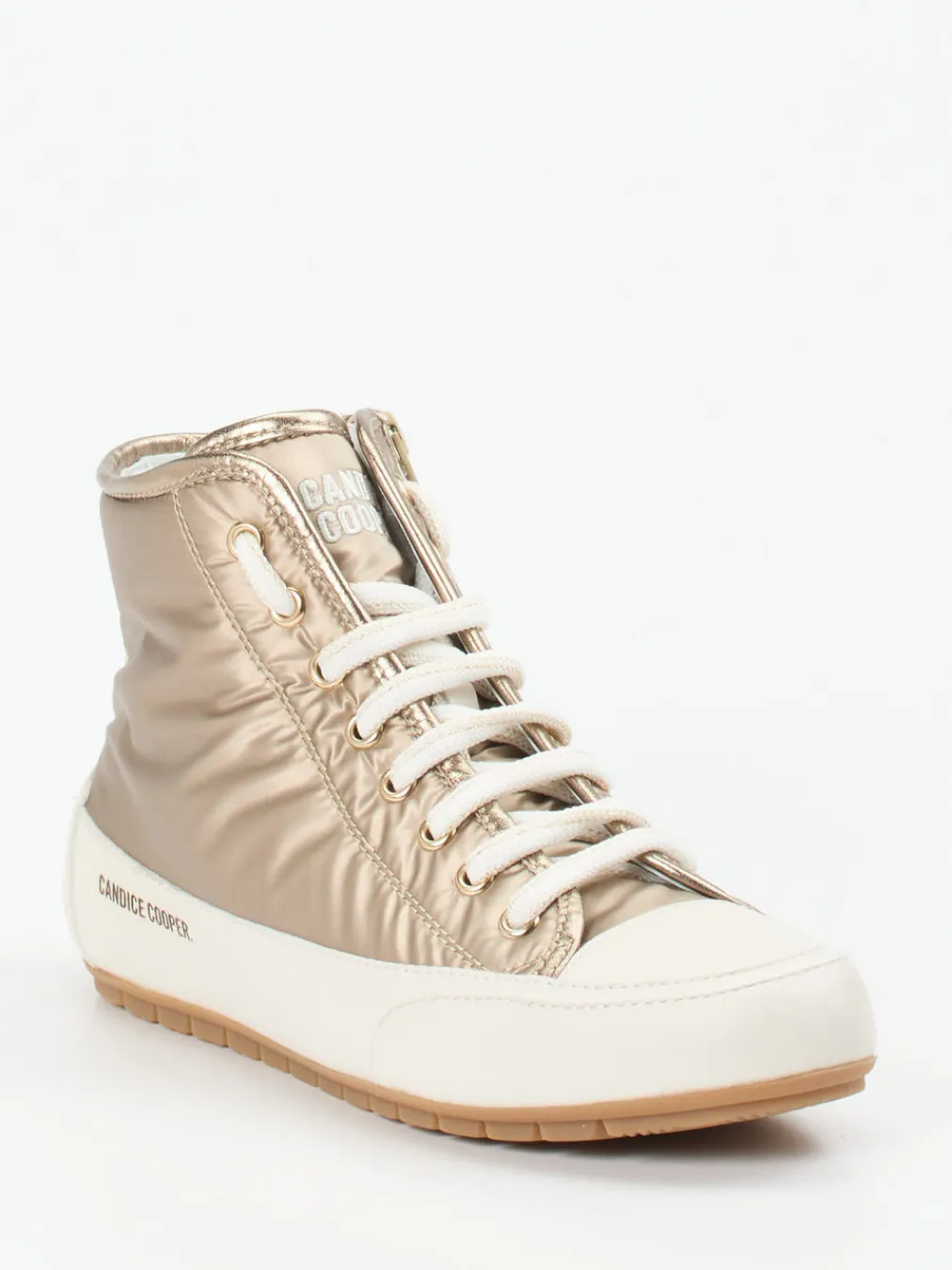 – High-Top Sneaker aus Metallicleder-Candice Cooper Online