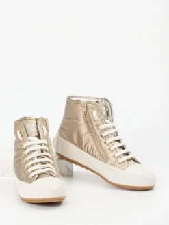 – High-Top Sneaker aus Metallicleder-Candice Cooper Online