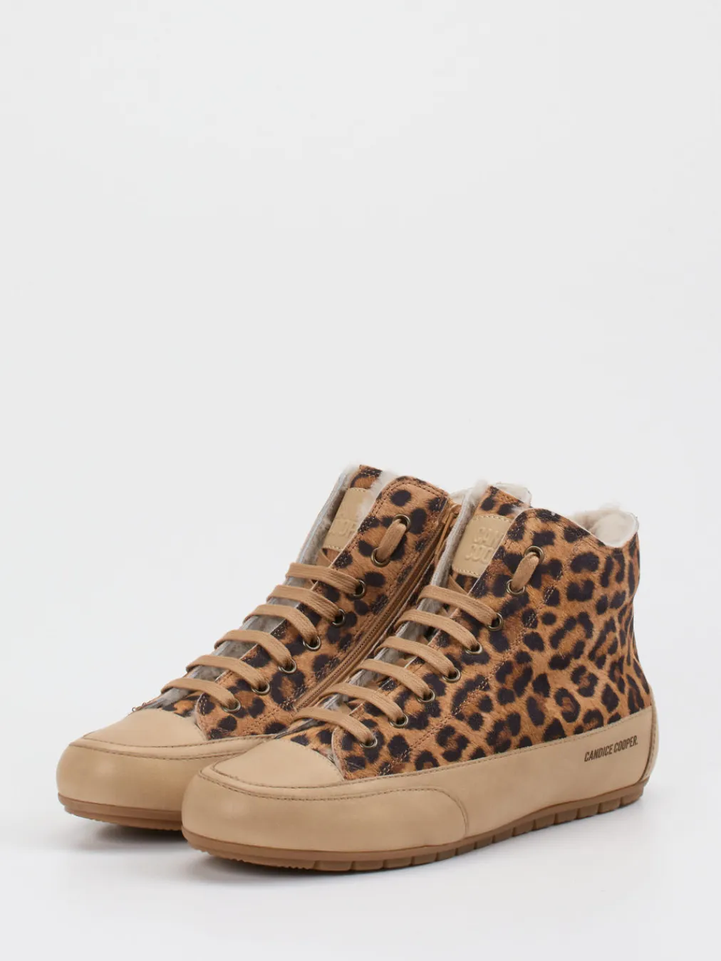 – High-Top Sneaker aus Veloursleder Leoprint-Candice Cooper Clearance