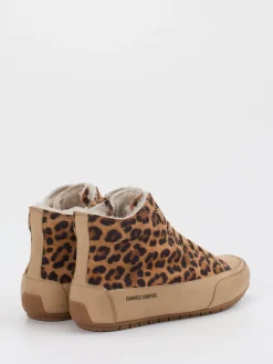 – High-Top Sneaker aus Veloursleder Leoprint-Candice Cooper Clearance