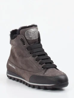 – Schnürboots aus Veloursleder Anthrazit-Candice Cooper Discount