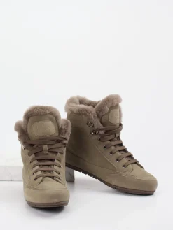 – Schnürboots aus Nubukleder in Taupe-Candice Cooper New