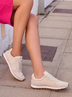 – Sneaker aus Veloursleder und Textil beige-Candice Cooper