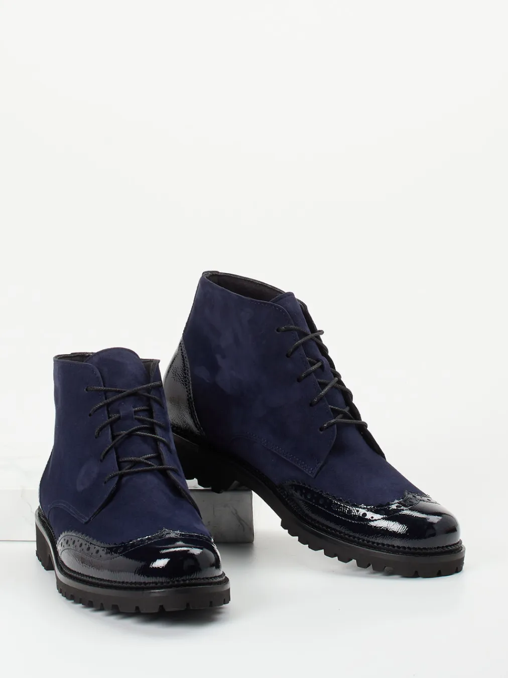 – Schnürboots aus Veloursleder Dunkel-Christian Dietz Outlet