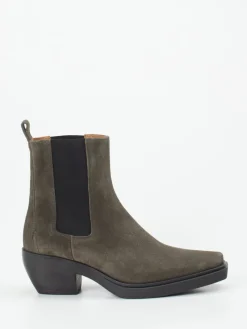 – Chelsea Boots aus Veloursleder oliv-Copenhagen Hot