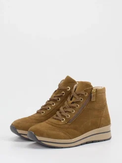 – Keilstiefelette aus Veloursleder cognac-Cypres Soft Clearance