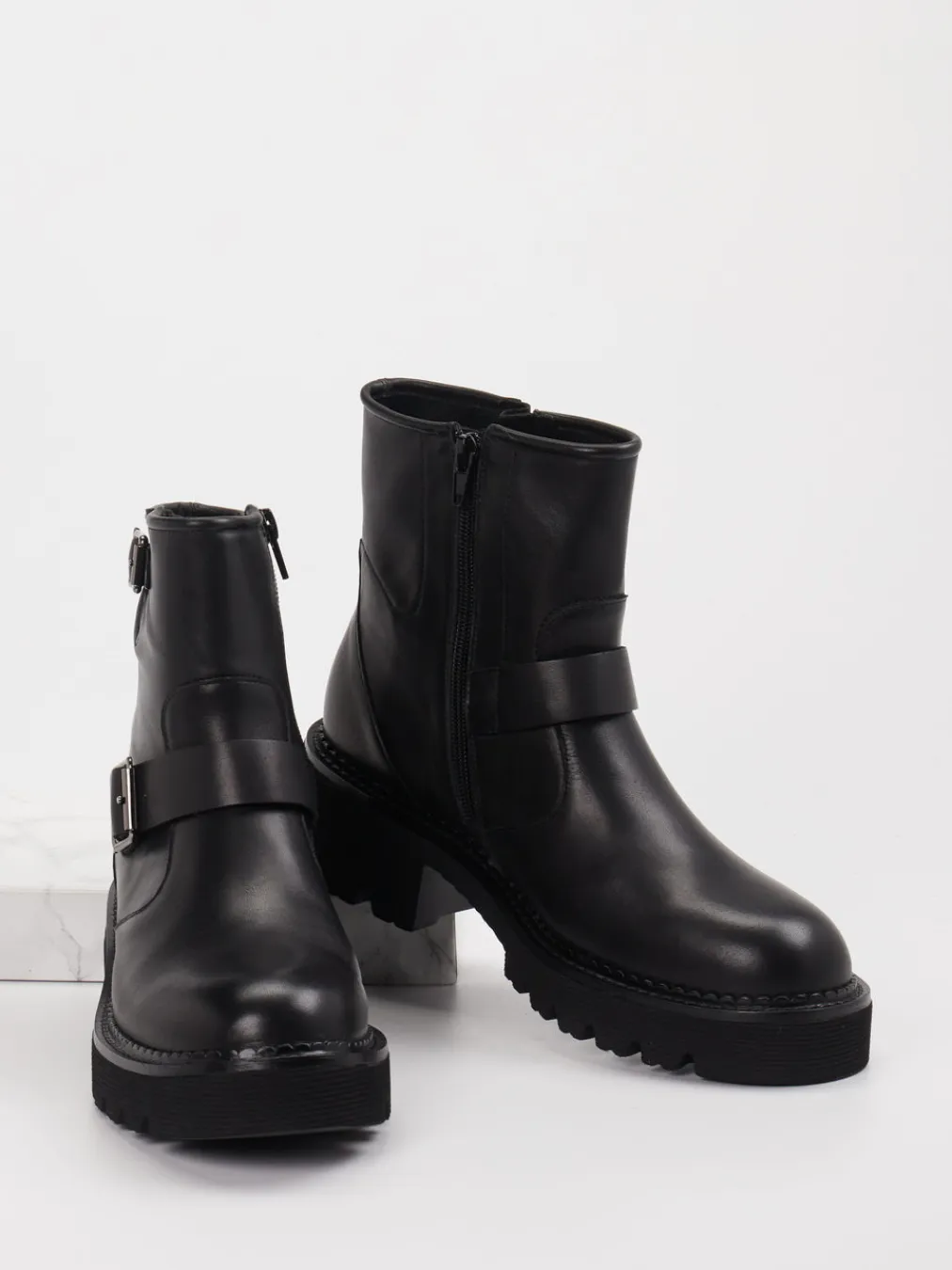 – Biker-Stiefelette aus Leder-Di Lauro New