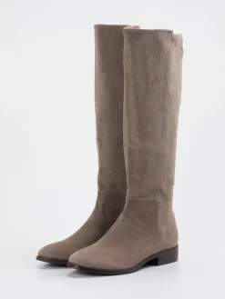 – Kniehohe Stiefel aus Veloursleder Taupe-Di Lauro Hot