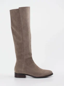 – Kniehohe Stiefel aus Veloursleder Taupe-Di Lauro Hot