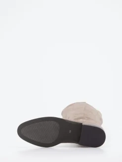 – Kniehohe Stiefel aus Veloursleder Taupe-Di Lauro Hot