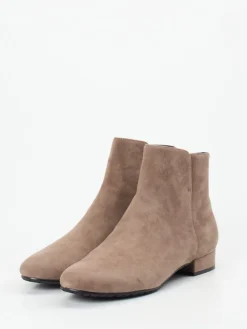 – Stiefeletten aus Veloursleder taupe-Di Lauro Outlet