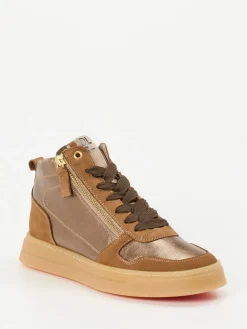– High-Top Sneaker aus Metallicleder bronze-DL Sport Outlet