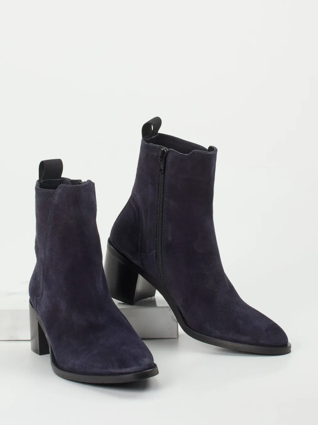 – Ankle Boots aus Veloursleder Dunkel-Donna Carolina Clearance