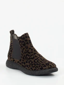 – Chelsea Boots aus Veloursleder Leoprint-Donna Carolina Outlet