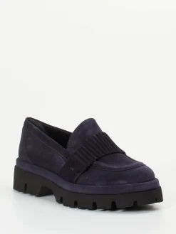 – Chunky Loafer aus Veloursleder Dunkel-Donna Carolina Discount