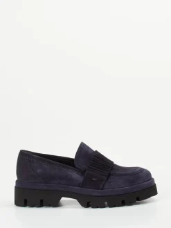 – Chunky Loafer aus Veloursleder Dunkel-Donna Carolina Discount