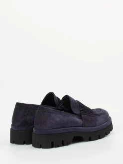 – Chunky Loafer aus Veloursleder Dunkel-Donna Carolina Discount