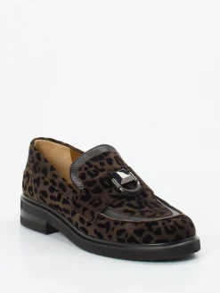 – Loafer aus Veloursleder mit Leoprint-Donna Carolina Best