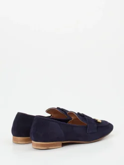 – Loafer aus Veloursleder Dunkel-Donna Carolina Outlet