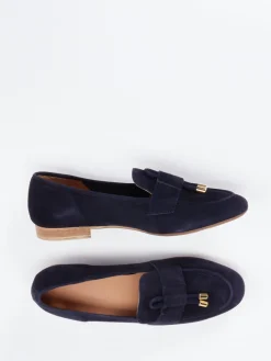 – Loafer aus Veloursleder Dunkel-Donna Carolina Outlet