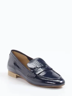 – Loafer aus Lackleder Dunkel-Donna Carolina