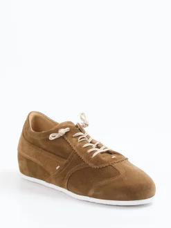 – Schnürschuhe aus Veloursleder Cognac-Donna Carolina Clearance