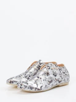 – Schnürschuh aus Metallicleder-Donna Carolina Outlet