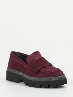 – Slipper aus Veloursleder Bordeaux-Donna Carolina Hot