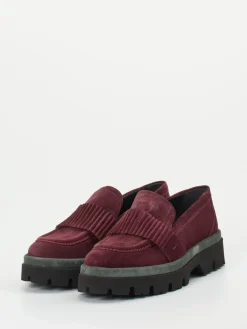 – Slipper aus Veloursleder Bordeaux-Donna Carolina Hot