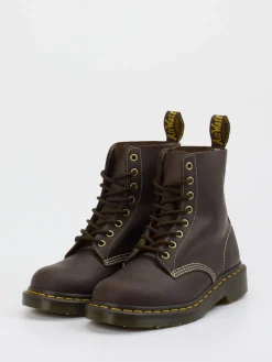 – Combat Boots aus Kalbleder Dunkel-Dr. Martens