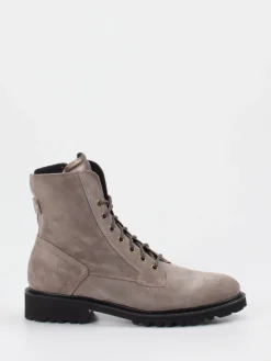 – Schnürstiefeletten aus Veloursleder in Taupe-Durea Hot