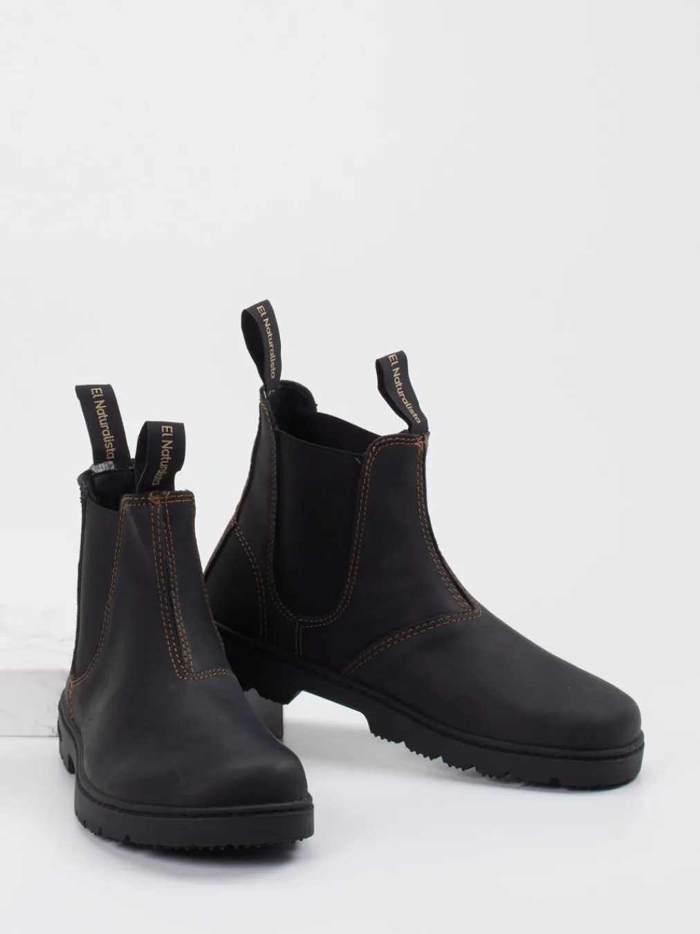 – Chelsea Boots aus Fettleder anthrazit-El Naturalista Sale