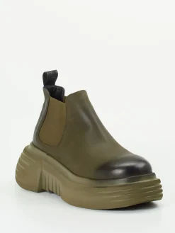 – Chelsea Boots aus Kalbleder oliv-Elena Iachi Hot