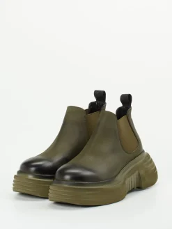 – Chelsea Boots aus Kalbleder oliv-Elena Iachi Hot