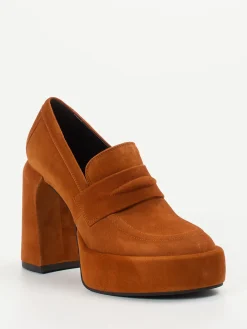 – Plateau-Loafer aus Veloursleder Rostbraun-Elena Iachi Best