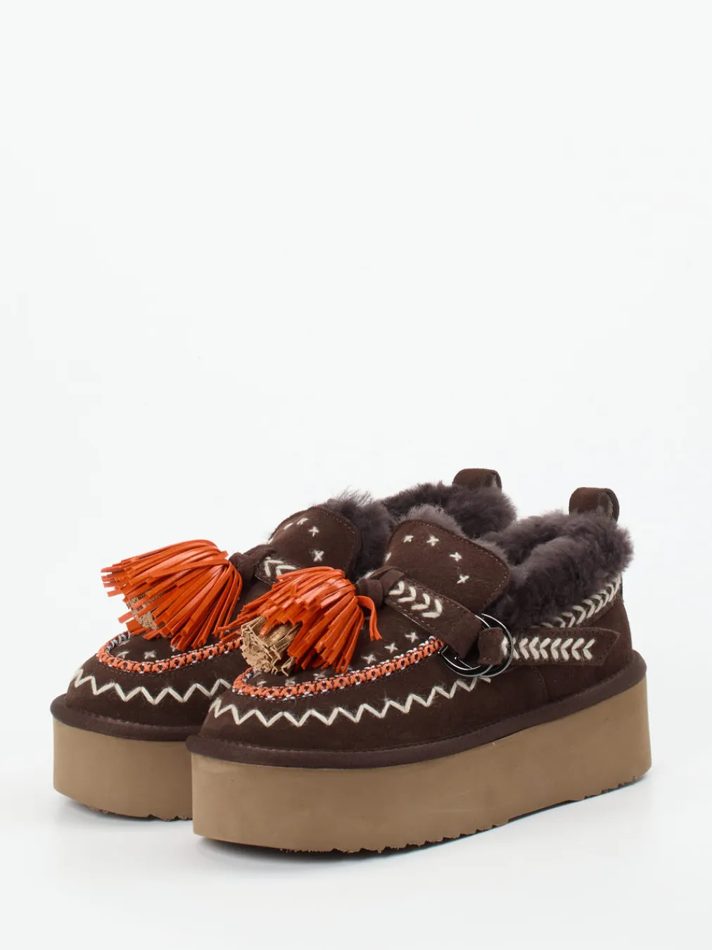 – Plateau-Loafer aus Veloursleder-Elena Iachi Discount