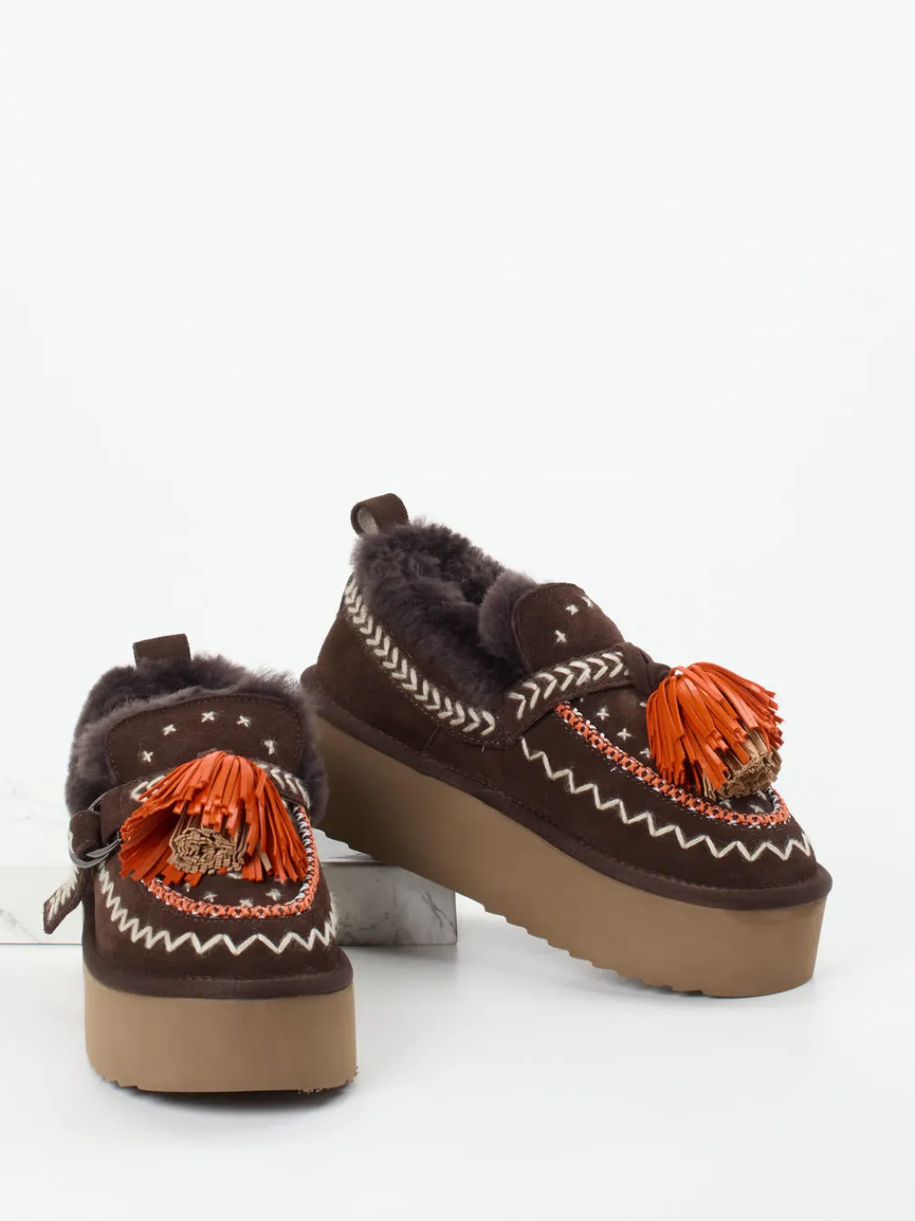 – Plateau-Loafer aus Veloursleder-Elena Iachi Discount