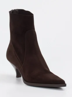 – Stiefelette aus Veloursleder Dunkel-Elena Iachi Best