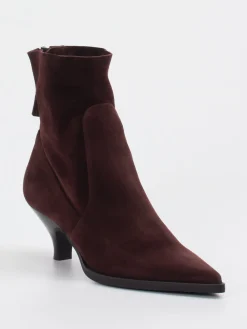 – Stiefeletten aus Veloursleder Dunkel-Elena Iachi Outlet