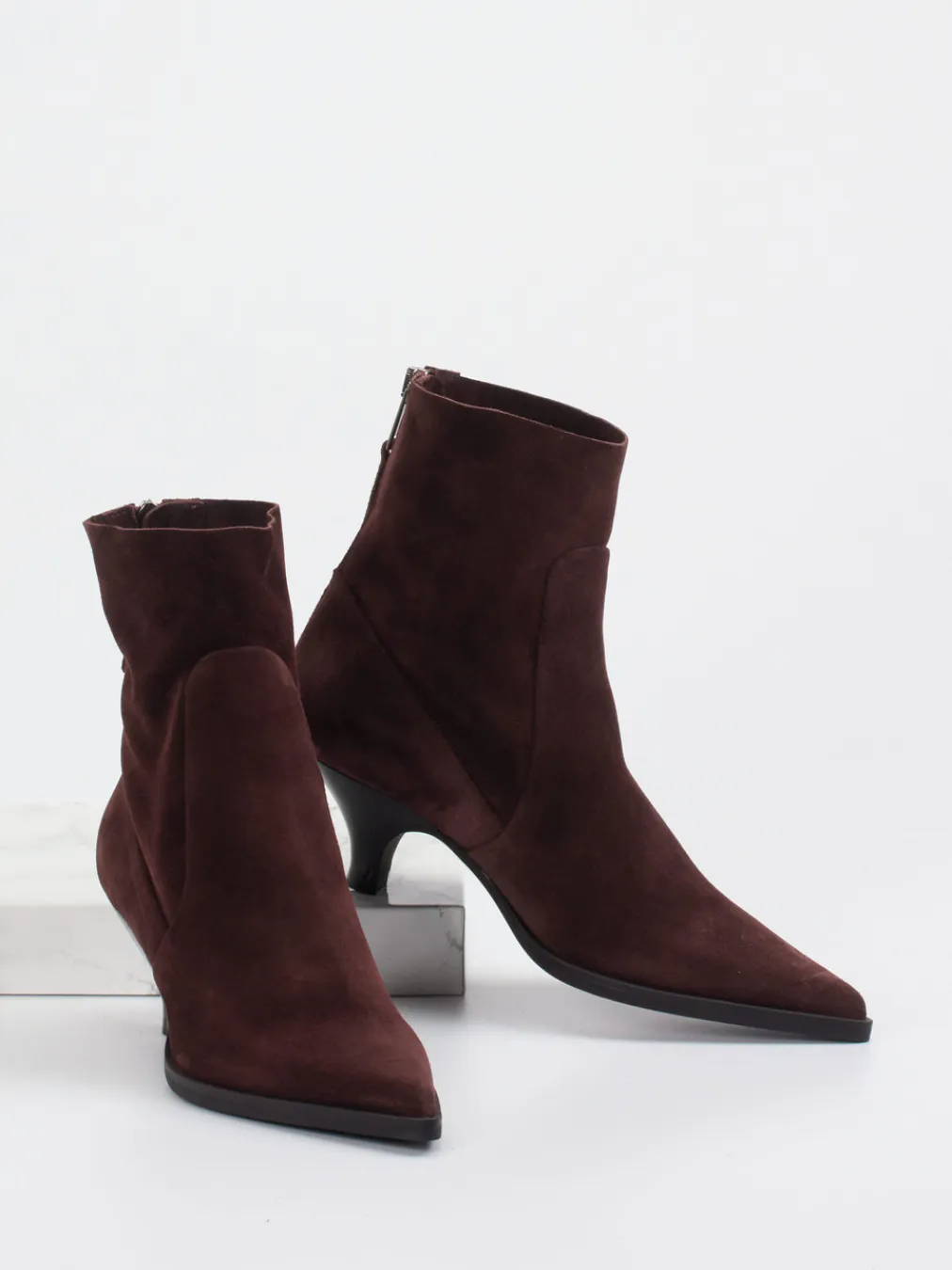 – Stiefeletten aus Veloursleder Dunkel-Elena Iachi Outlet