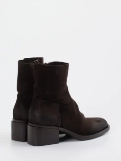 – Stiefeletten aus Veloursleder Dunkel-Elena Iachi Outlet