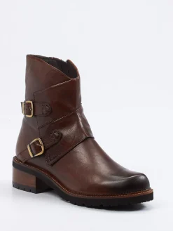 – Biker-Stiefelette aus Kalbleder Dunkel-Everybody Online