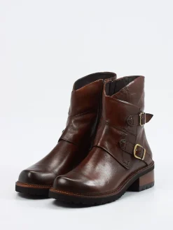 – Biker-Stiefelette aus Kalbleder Dunkel-Everybody Online