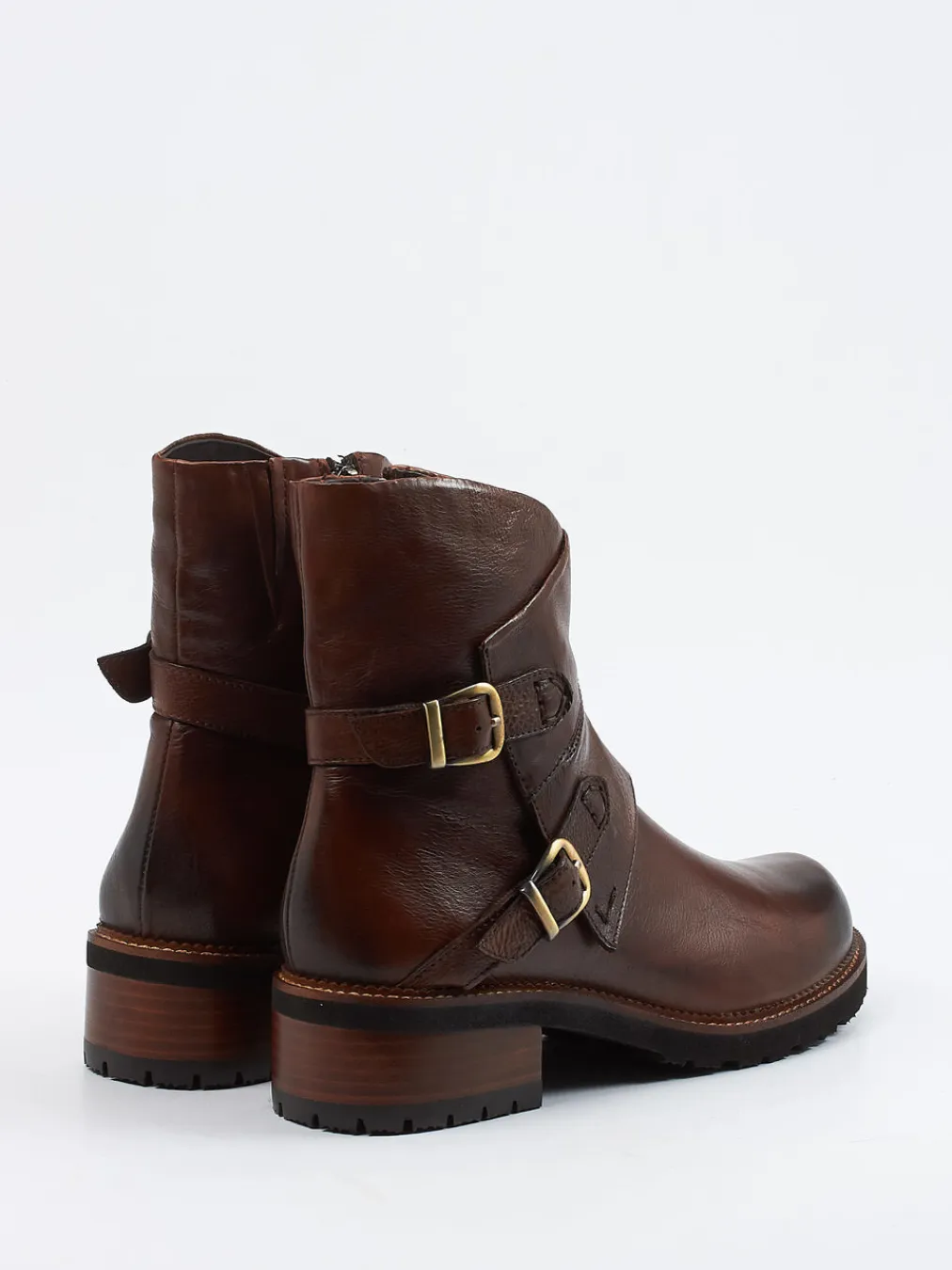 – Biker-Stiefelette aus Kalbleder Dunkel-Everybody Online